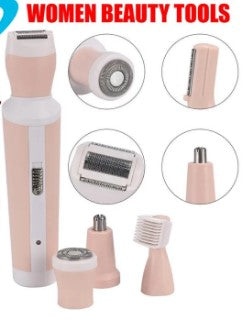 4 in 1 Original 3024 Rechargeable Women Skin Shaver suit - Electric Hair Removal Shaving machine Grooming Kit - New Imported Best Genuine 3024 Epilators & Shavers - Nose Eyebrow Trimmer